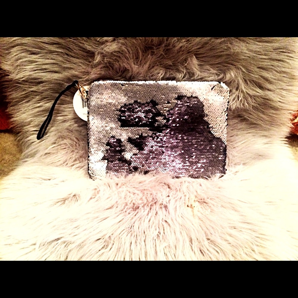 BLACK AND SILVER MERMAID CLUTCH